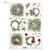 zimowe wianki, wianek, wieniec, wieńce, Winter Wreath, szyszka, szyszki, żołędzie, dąb, ostrokrzew, gwiazda betlejemska, rośliny 3D, 3D efekt, winter garland, wreath, wreaths, Winter Wreath, pinecone, pinecones, acorns, oak, holly, 3D plants